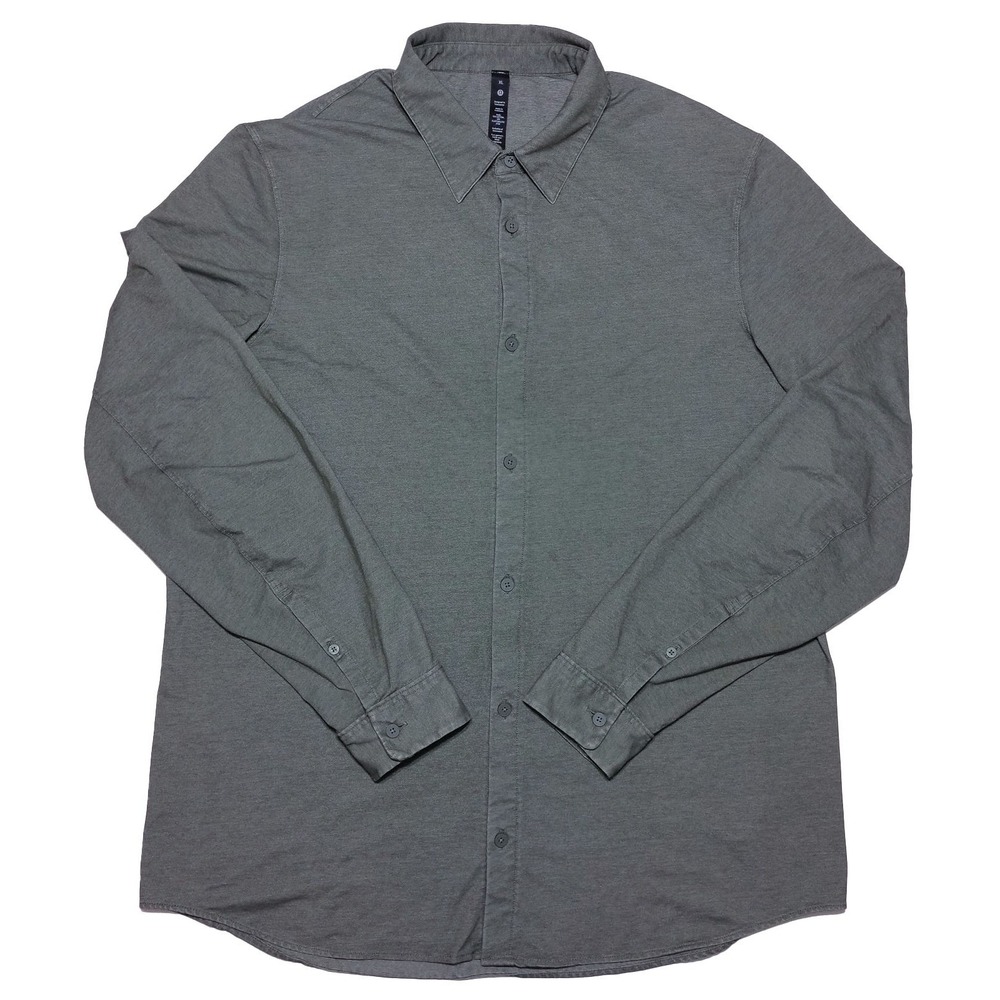 LULULEMON Men's Commission Long Sleeve Button Shirt LM3DJOS Green XL